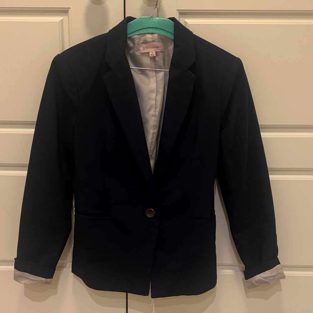 Philosophy Navy Blazer‎ with Button Detail